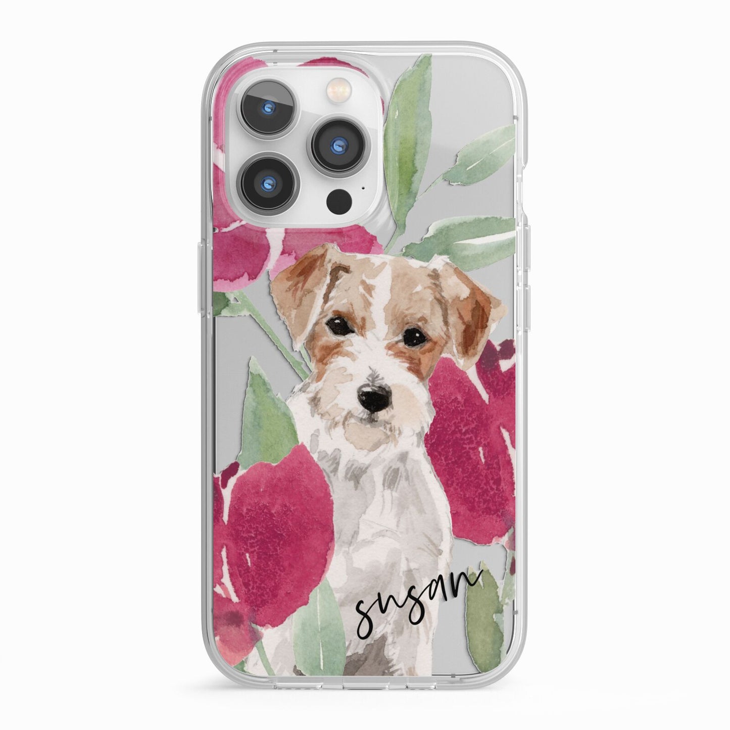 Personalised Jack Russel iPhone 13 Pro TPU Impact Case with White Edges