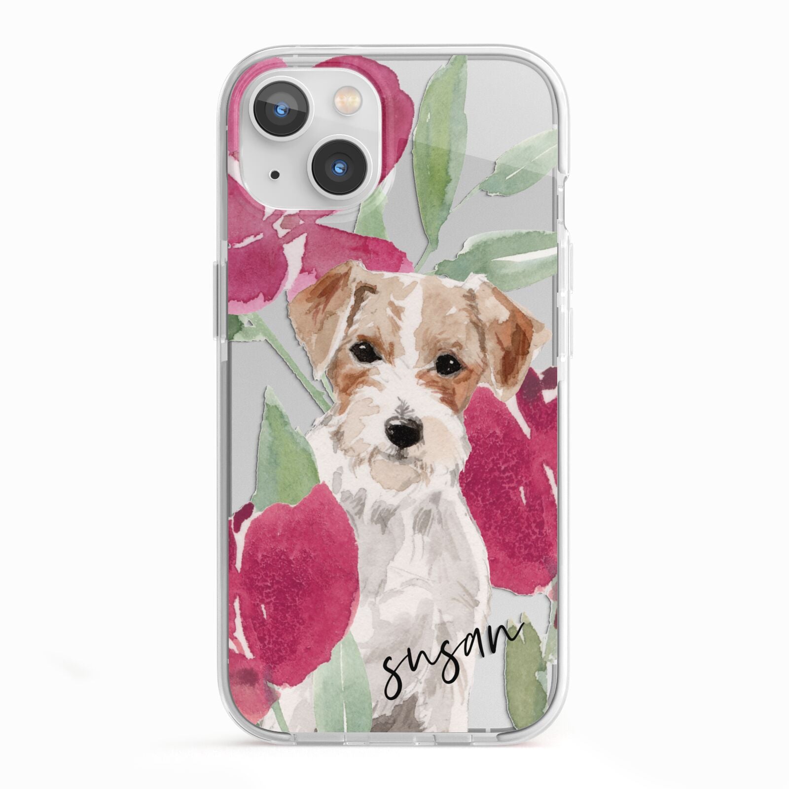 Personalised Jack Russel iPhone 13 TPU Impact Case with White Edges