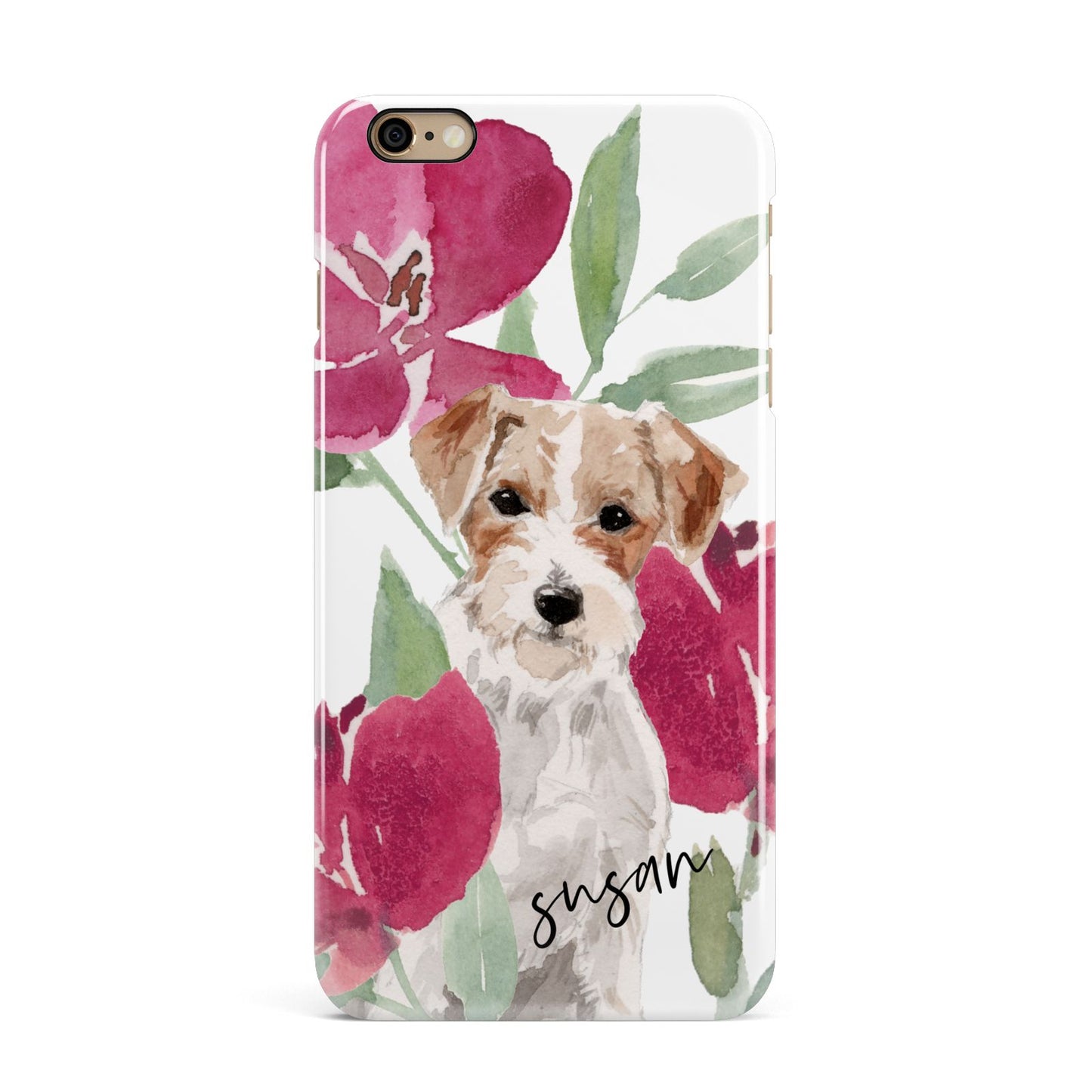 Personalised Jack Russel iPhone 6 Plus 3D Snap Case on Gold Phone