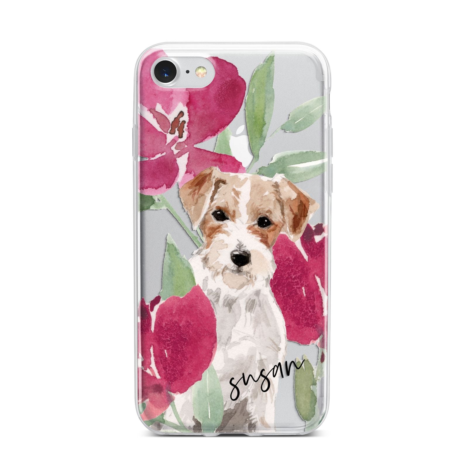 Personalised Jack Russel iPhone 7 Bumper Case on Silver iPhone