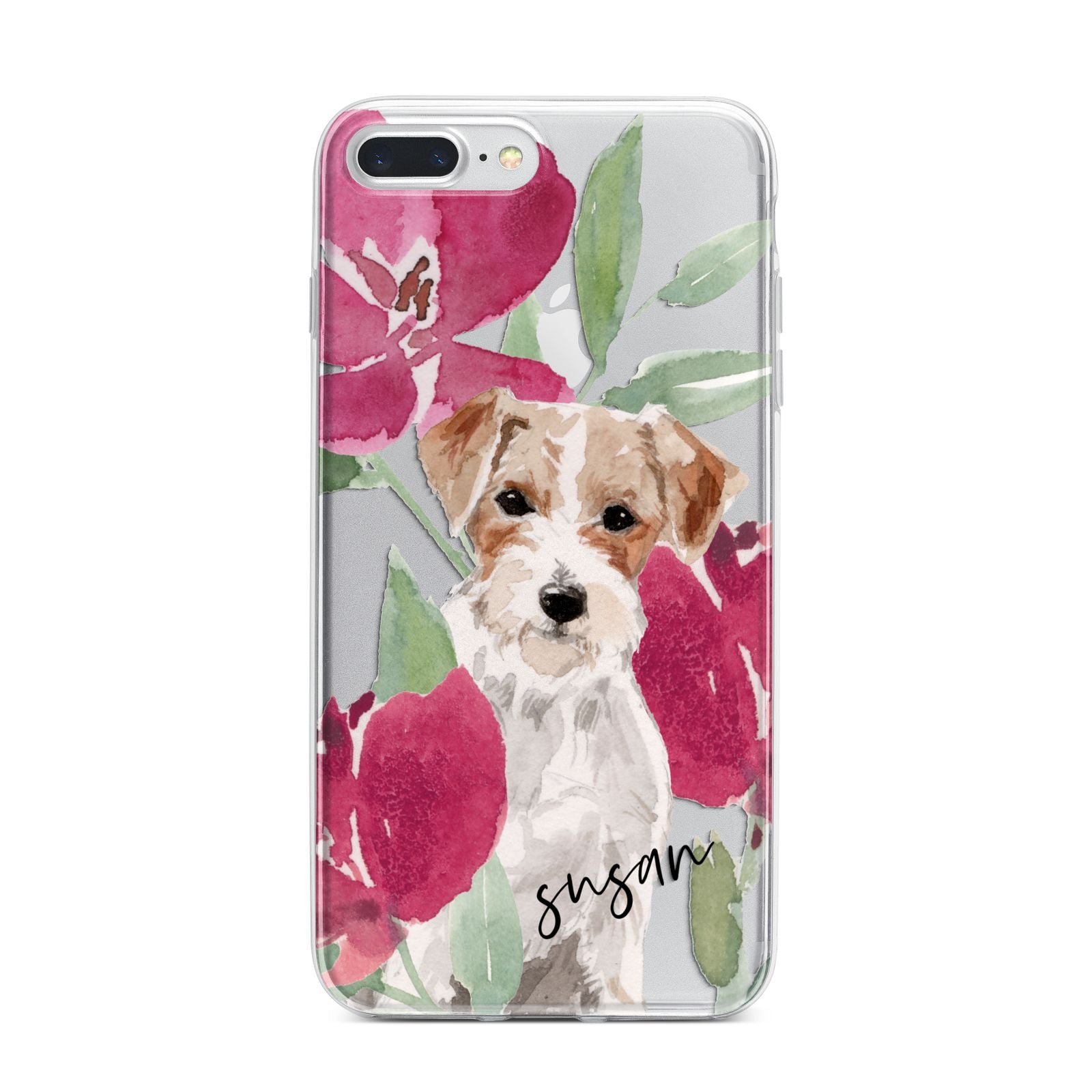 Personalised Jack Russel iPhone 7 Plus Bumper Case on Silver iPhone