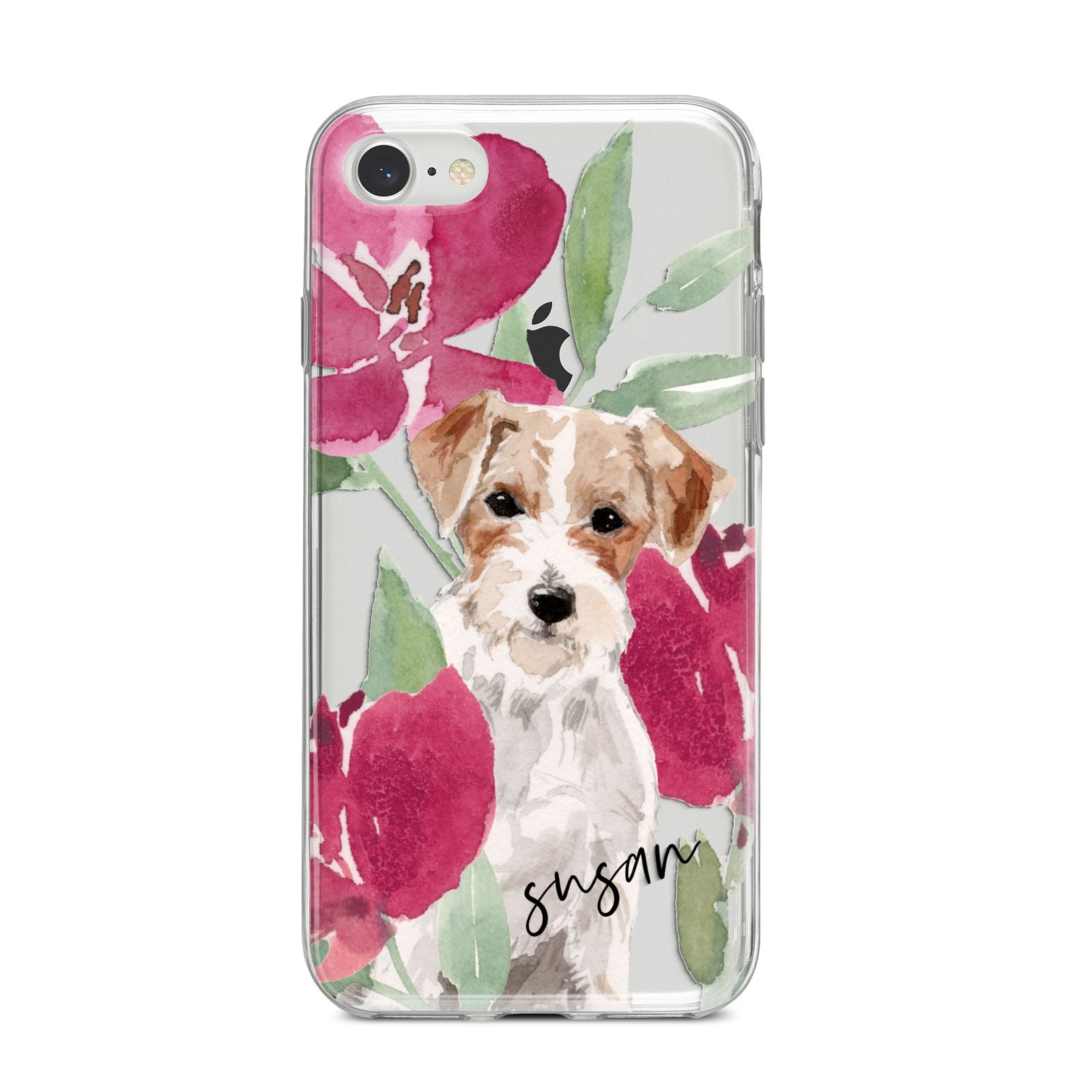 Personalised Jack Russel iPhone 8 Bumper Case on Silver iPhone