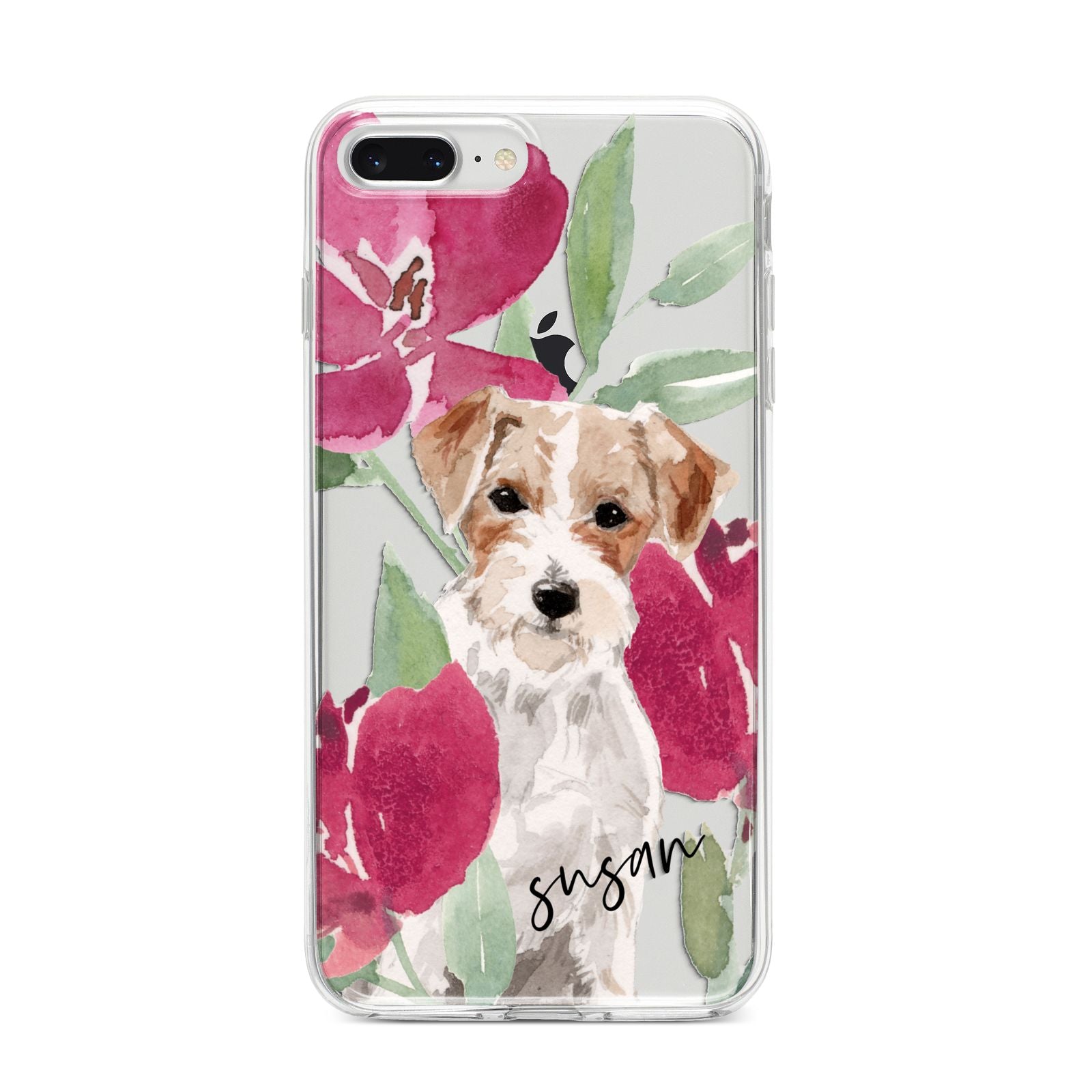 Personalised Jack Russel iPhone 8 Plus Bumper Case on Silver iPhone
