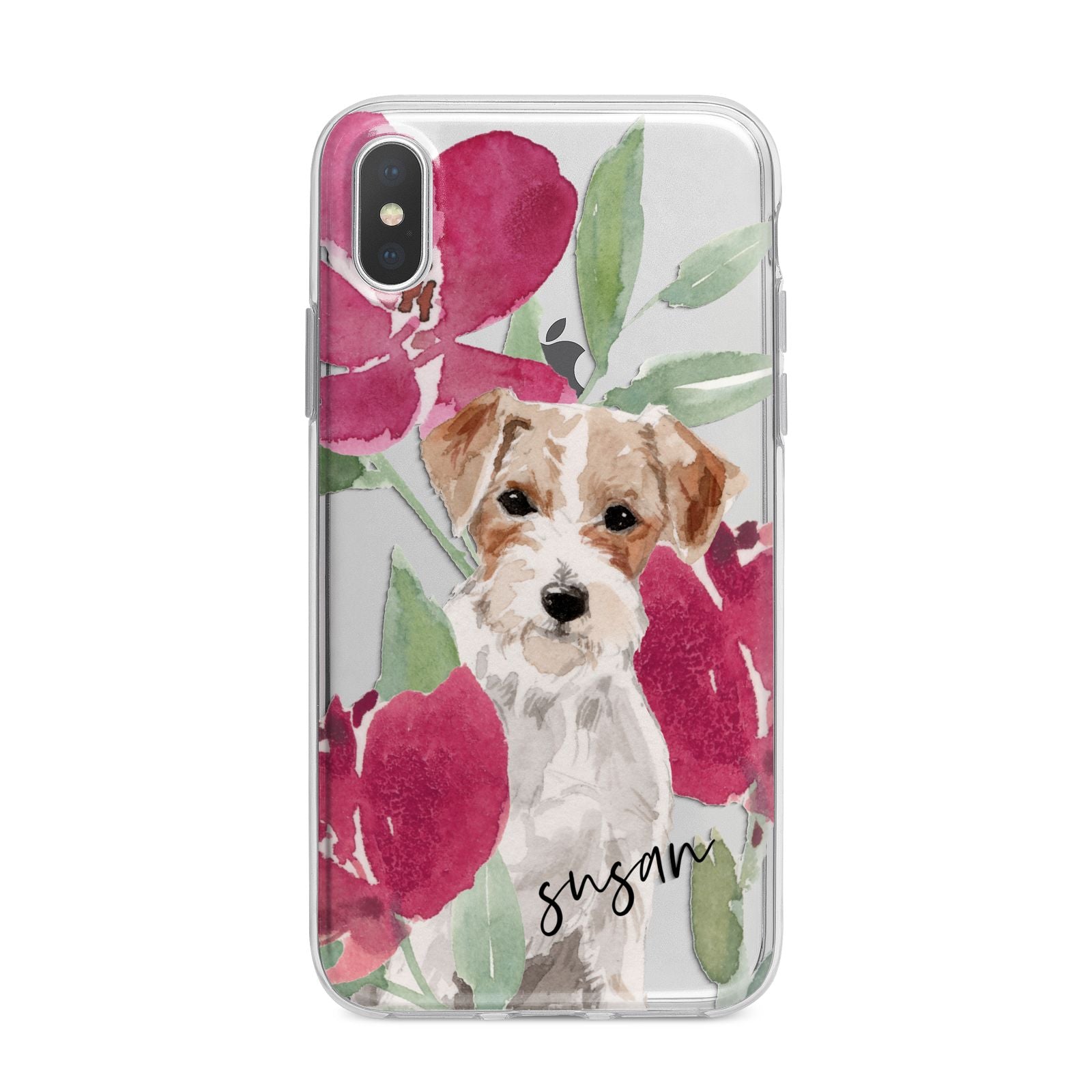Personalised Jack Russel iPhone X Bumper Case on Silver iPhone Alternative Image 1