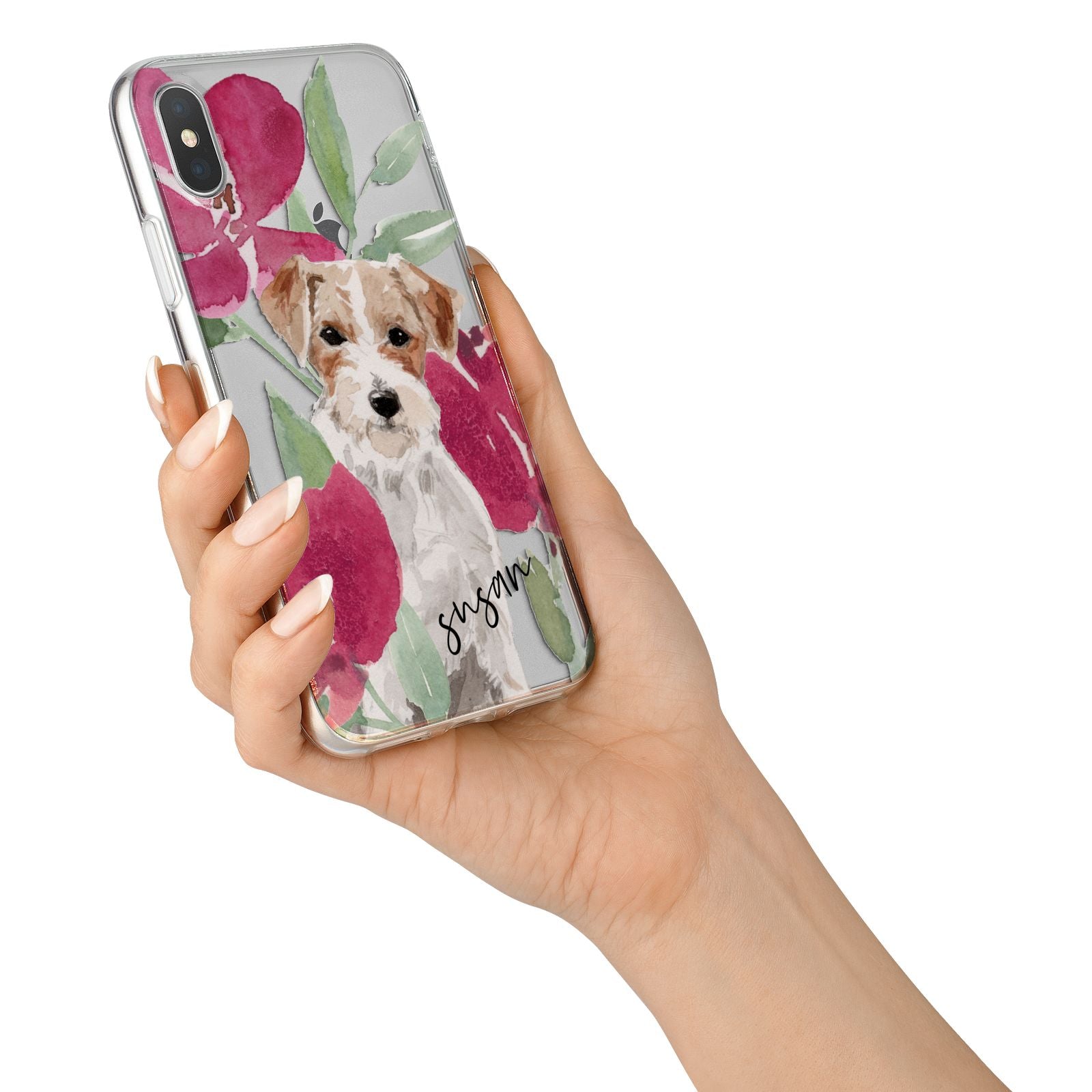 Personalised Jack Russel iPhone X Bumper Case on Silver iPhone Alternative Image 2