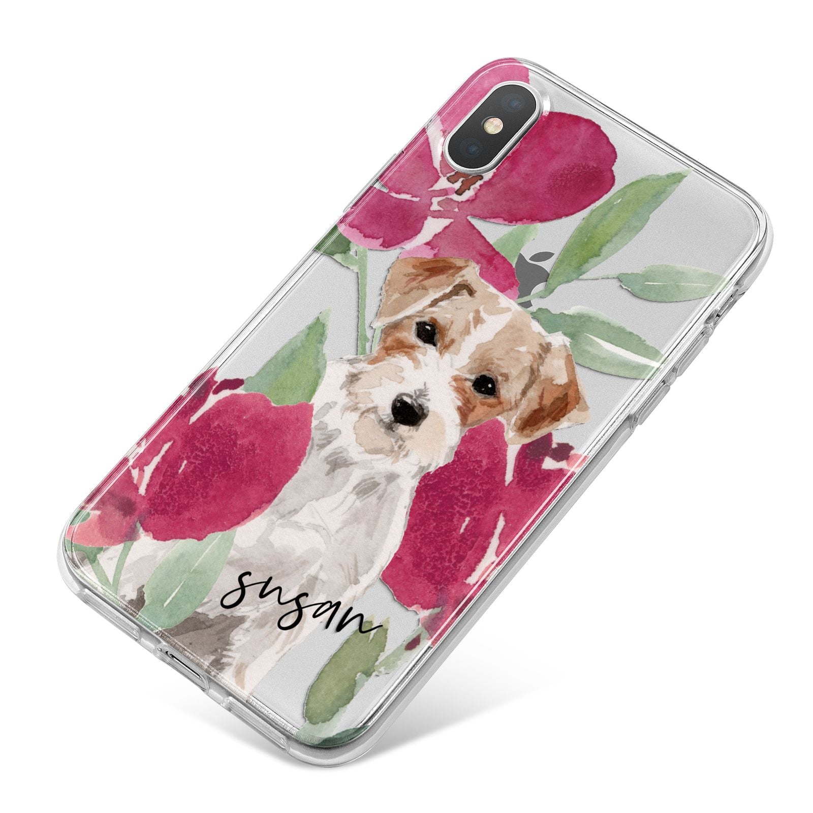 Personalised Jack Russel iPhone X Bumper Case on Silver iPhone