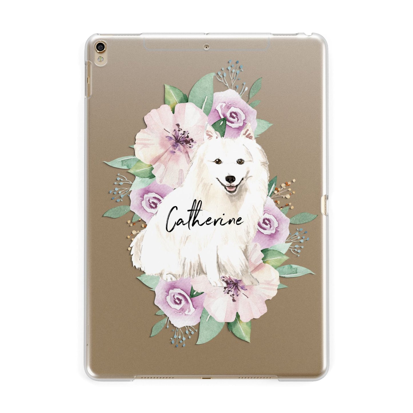Personalised Japanese Spitz Apple iPad Gold Case