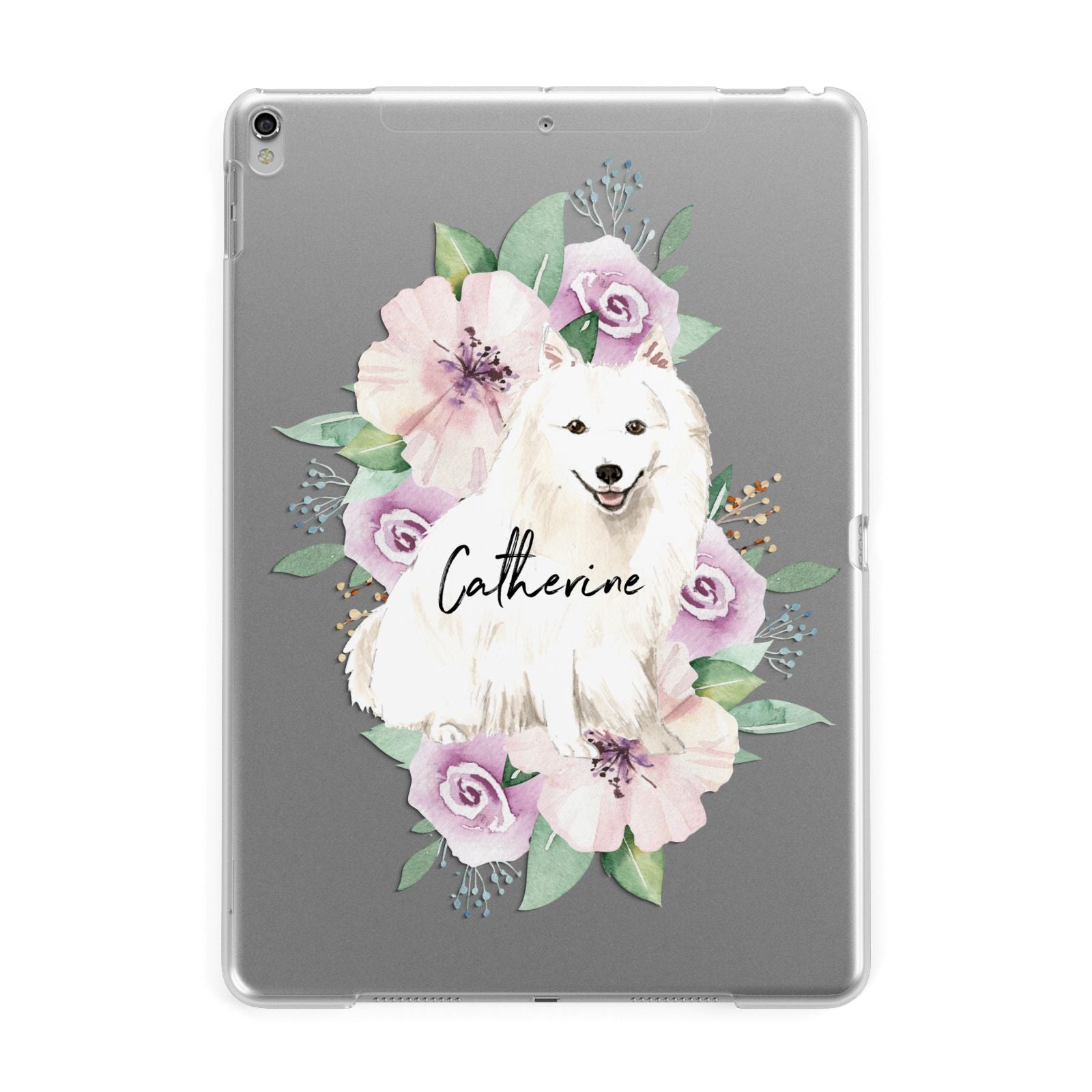 Personalised Japanese Spitz Apple iPad Silver Case