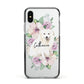 Personalised Japanese Spitz Apple iPhone Xs Impact Case Black Edge on Silver Phone