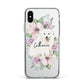 Personalised Japanese Spitz Apple iPhone Xs Impact Case White Edge on Silver Phone