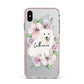 Personalised Japanese Spitz Apple iPhone Xs Max Impact Case Pink Edge on Silver Phone