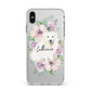 Personalised Japanese Spitz Apple iPhone Xs Max Impact Case White Edge on Silver Phone