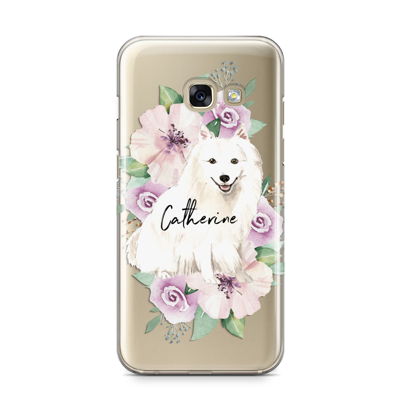 Personalised Japanese Spitz Samsung Galaxy A3 2017 Case on gold phone