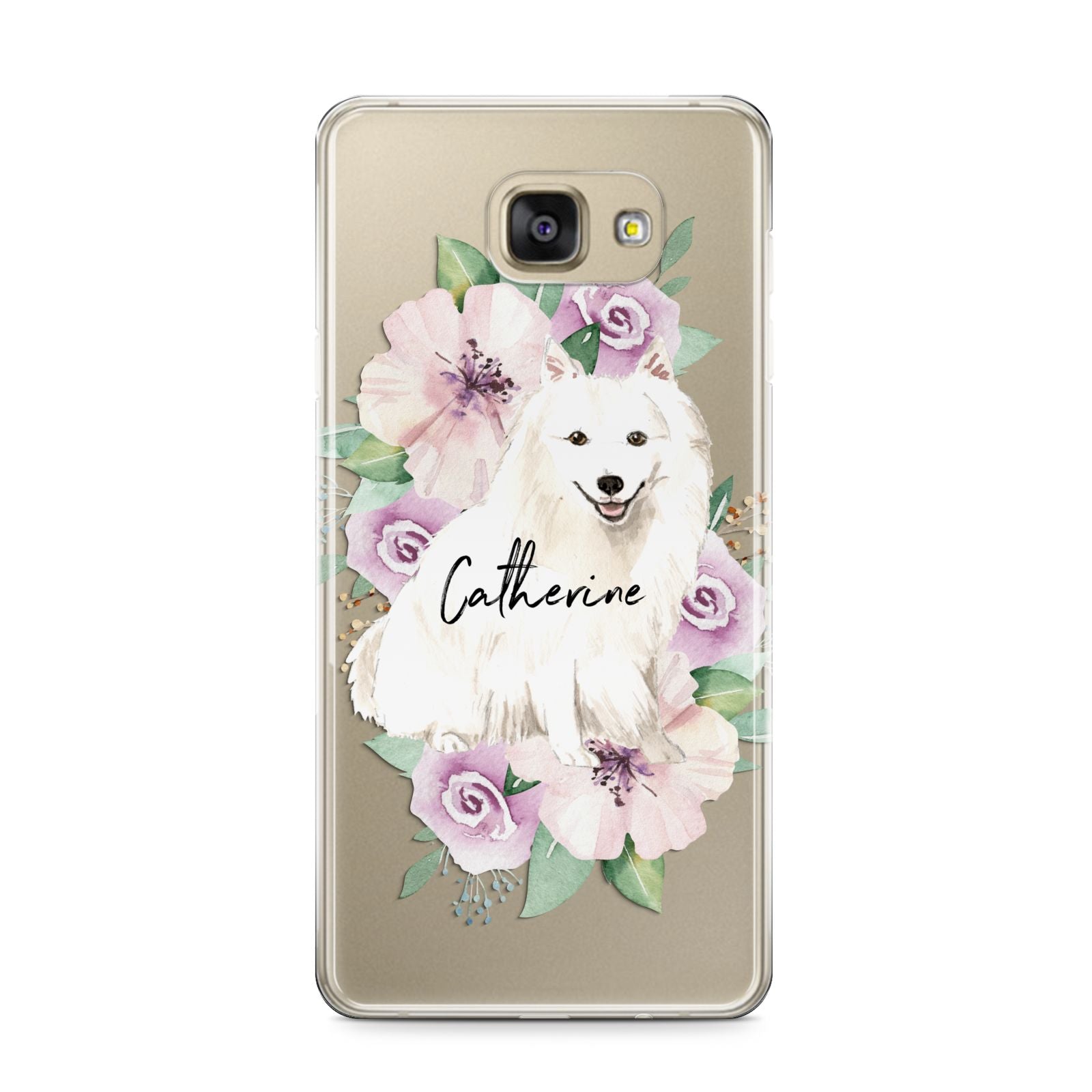 Personalised Japanese Spitz Samsung Galaxy A9 2016 Case on gold phone