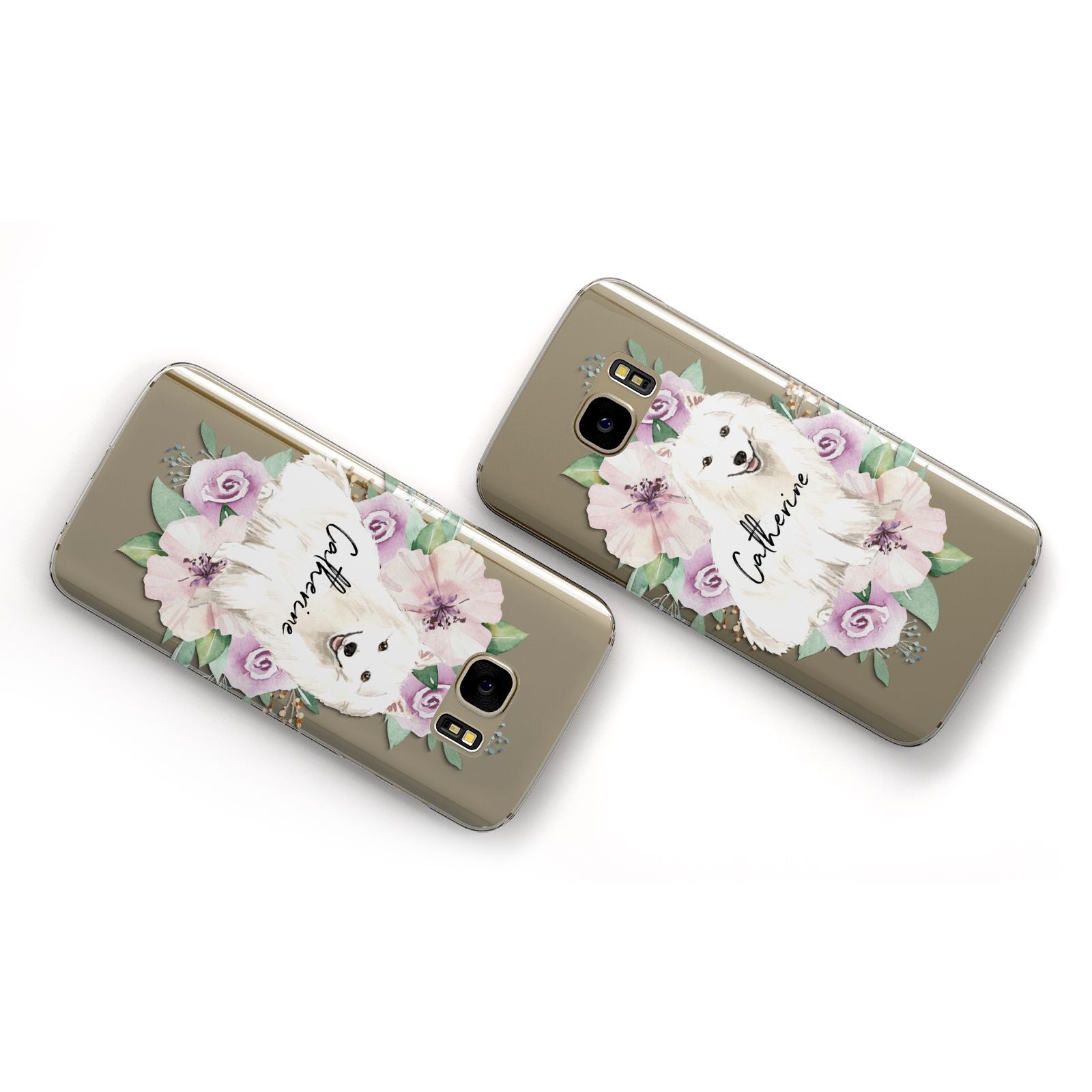 Personalised Japanese Spitz Samsung Galaxy Case Flat Overview