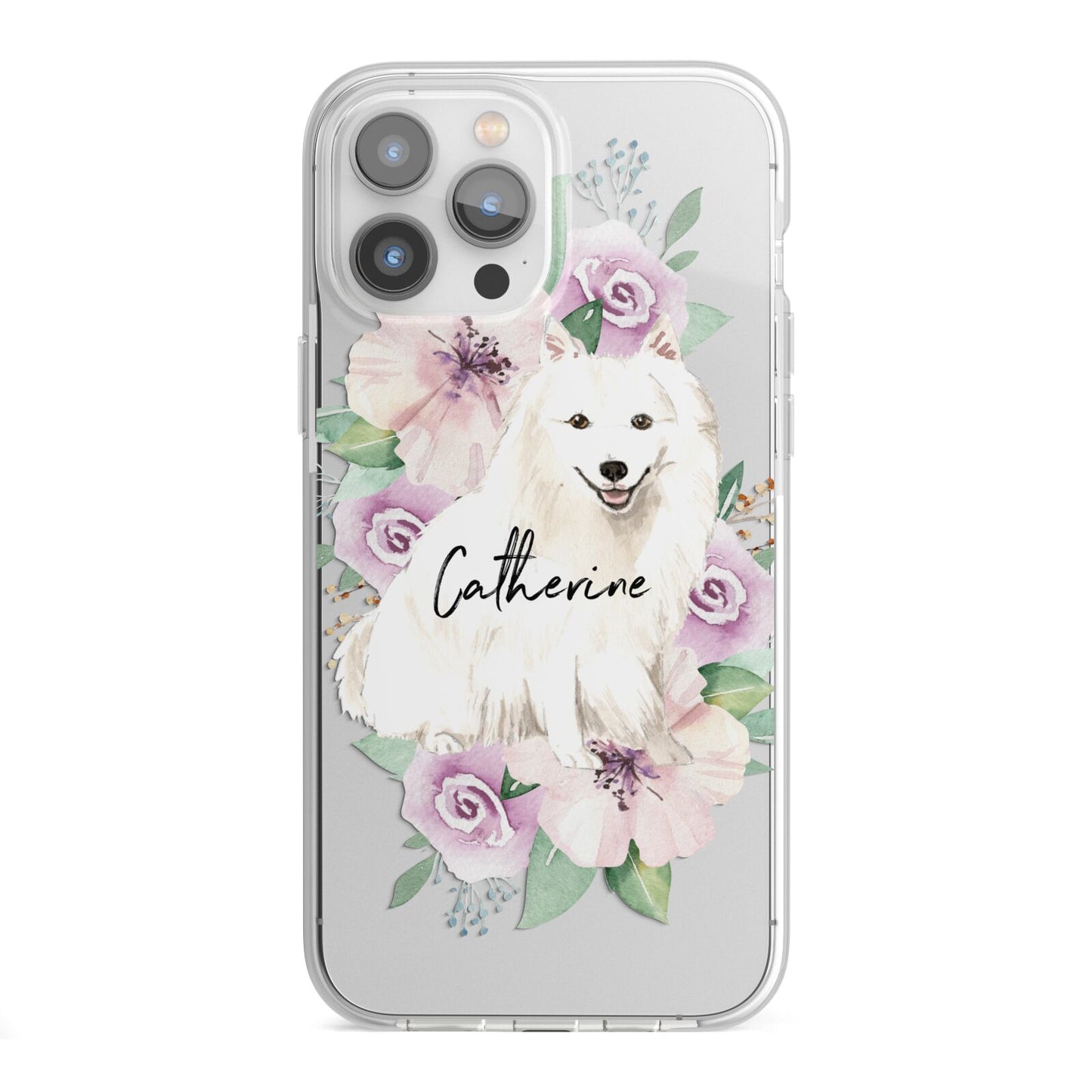 Personalised Japanese Spitz iPhone 13 Pro Max TPU Impact Case with White Edges
