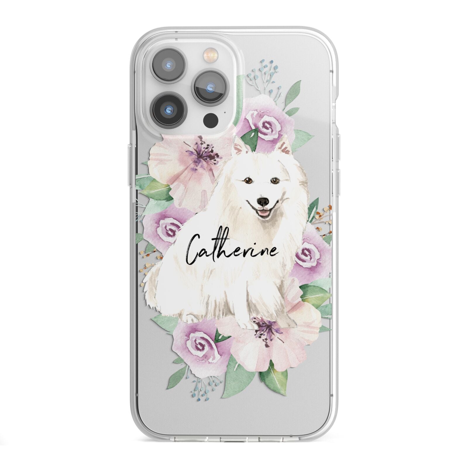 Personalised Japanese Spitz iPhone 13 Pro Max TPU Impact Case with White Edges