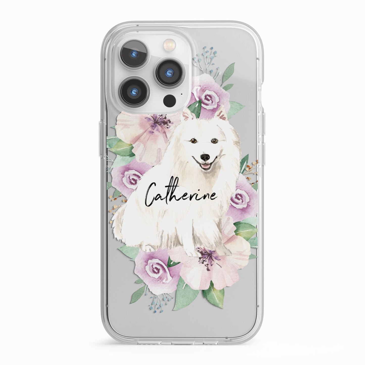 Personalised Japanese Spitz iPhone 13 Pro TPU Impact Case with White Edges