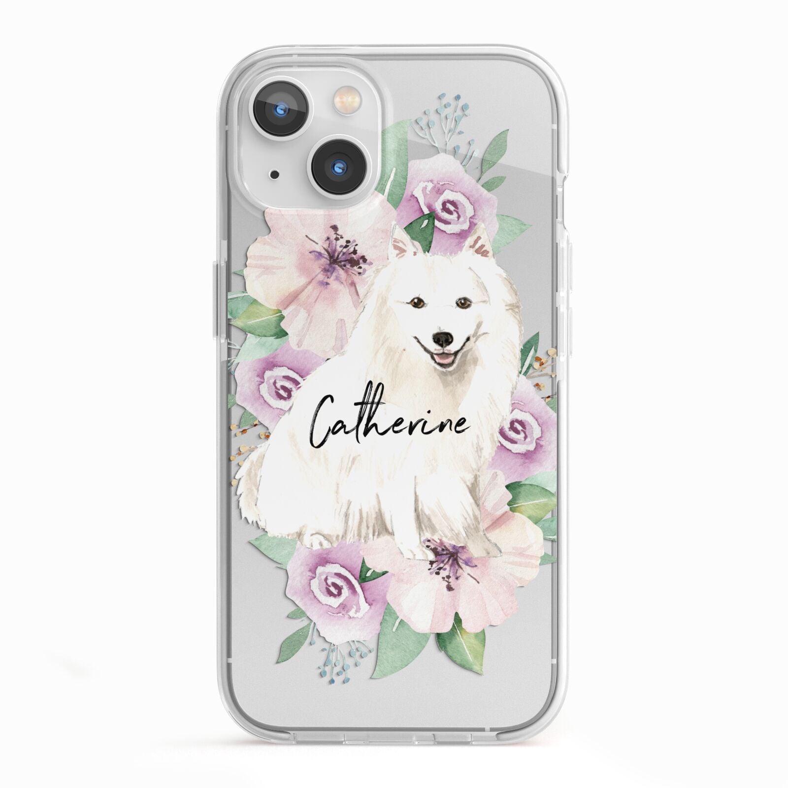 Personalised Japanese Spitz iPhone 13 TPU Impact Case with White Edges