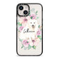 Personalised Japanese Spitz iPhone 14 Black Impact Case on Silver phone