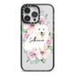 Personalised Japanese Spitz iPhone 14 Pro Max Black Impact Case on Silver phone