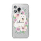Personalised Japanese Spitz iPhone 14 Pro Max Glitter Tough Case Silver