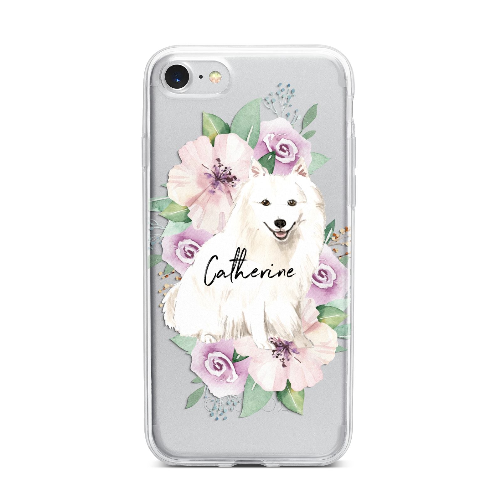 Personalised Japanese Spitz iPhone 7 Bumper Case on Silver iPhone