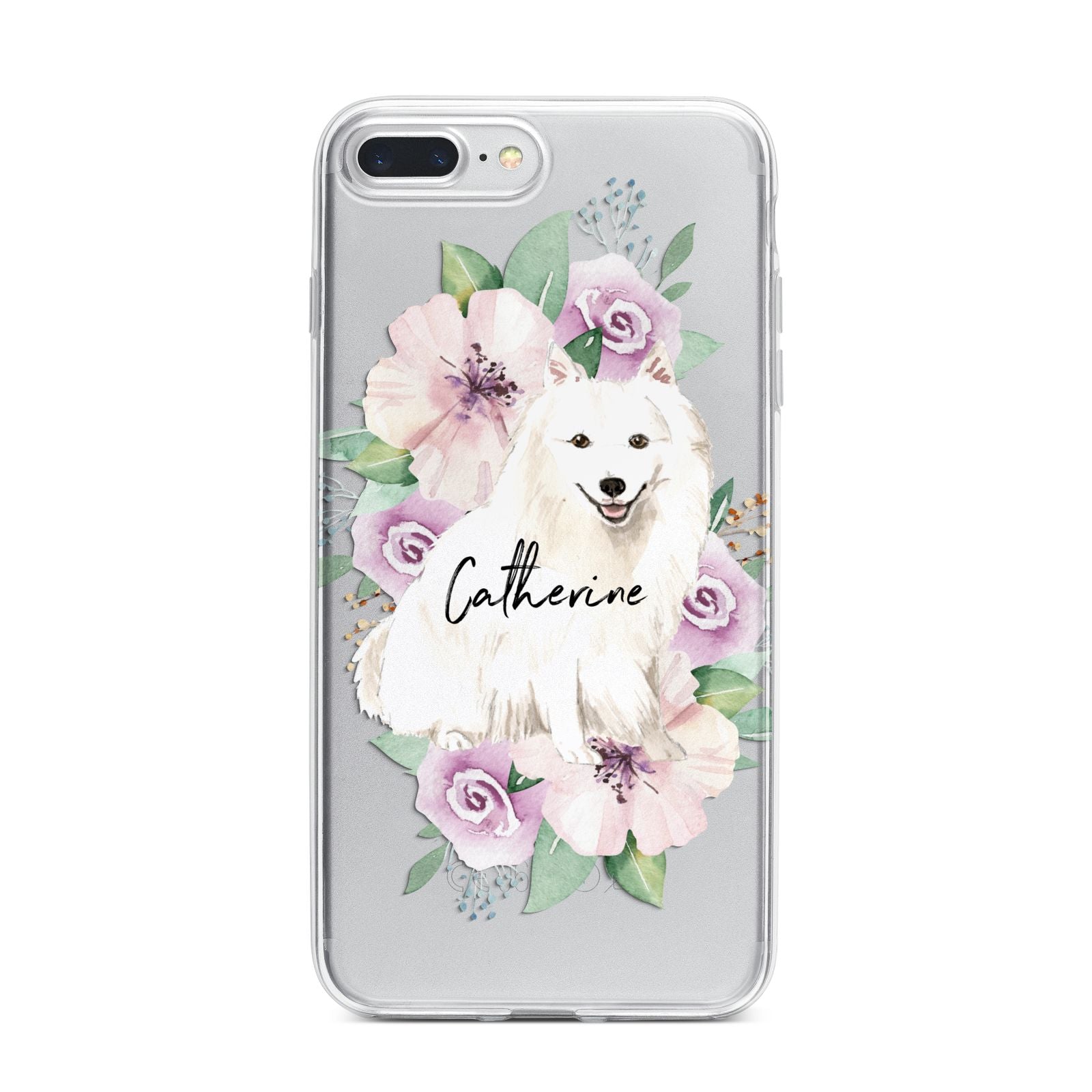 Personalised Japanese Spitz iPhone 7 Plus Bumper Case on Silver iPhone
