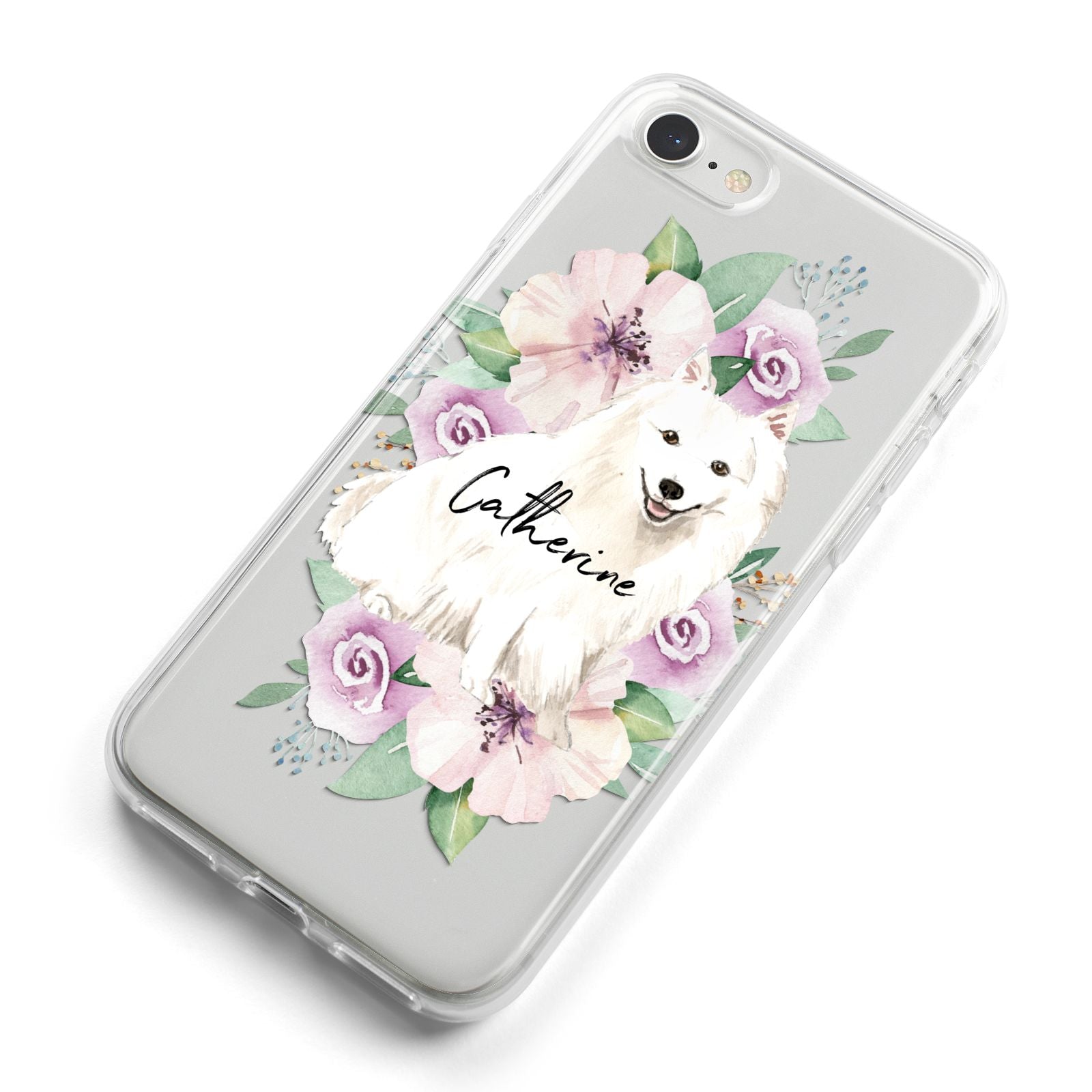 Personalised Japanese Spitz iPhone 8 Bumper Case on Silver iPhone Alternative Image