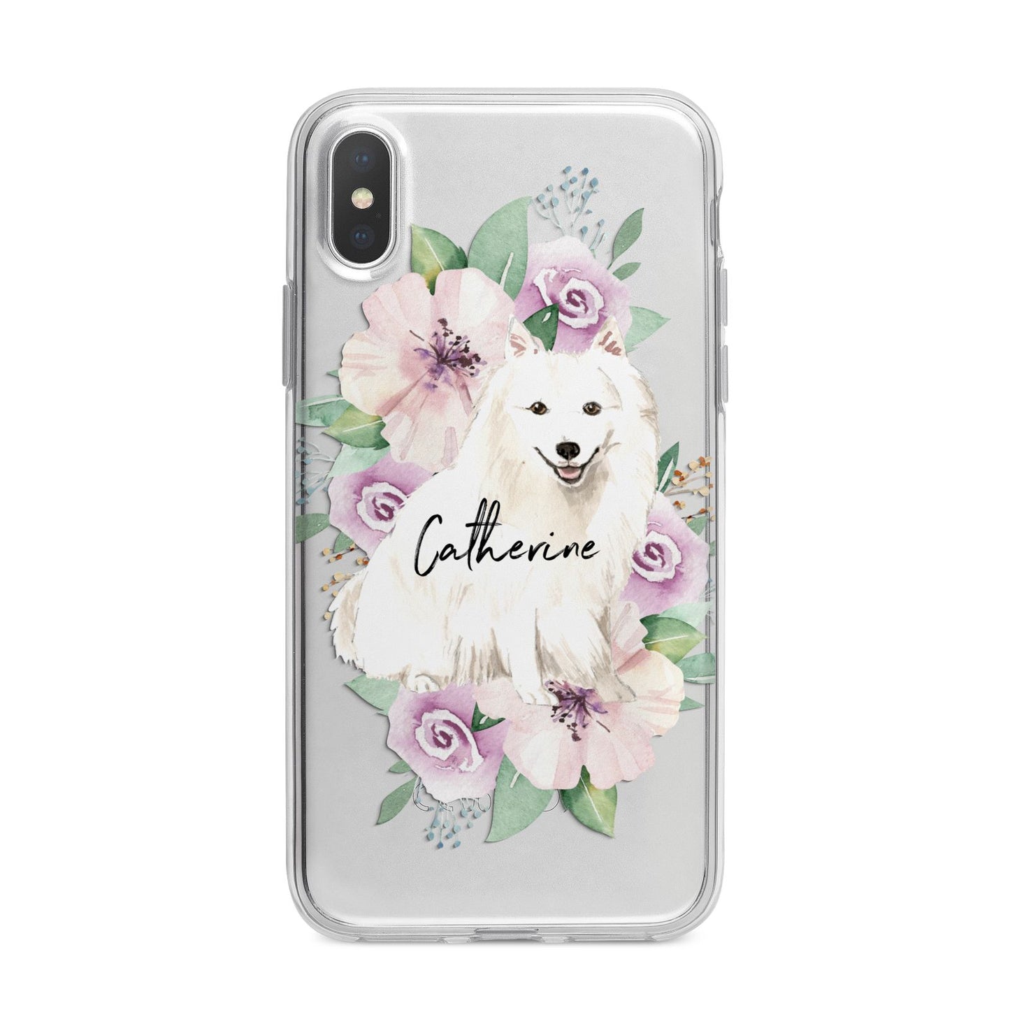 Personalised Japanese Spitz iPhone X Bumper Case on Silver iPhone Alternative Image 1