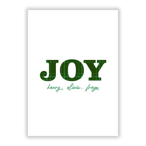 Personalised Joy Christmas Greetings Card