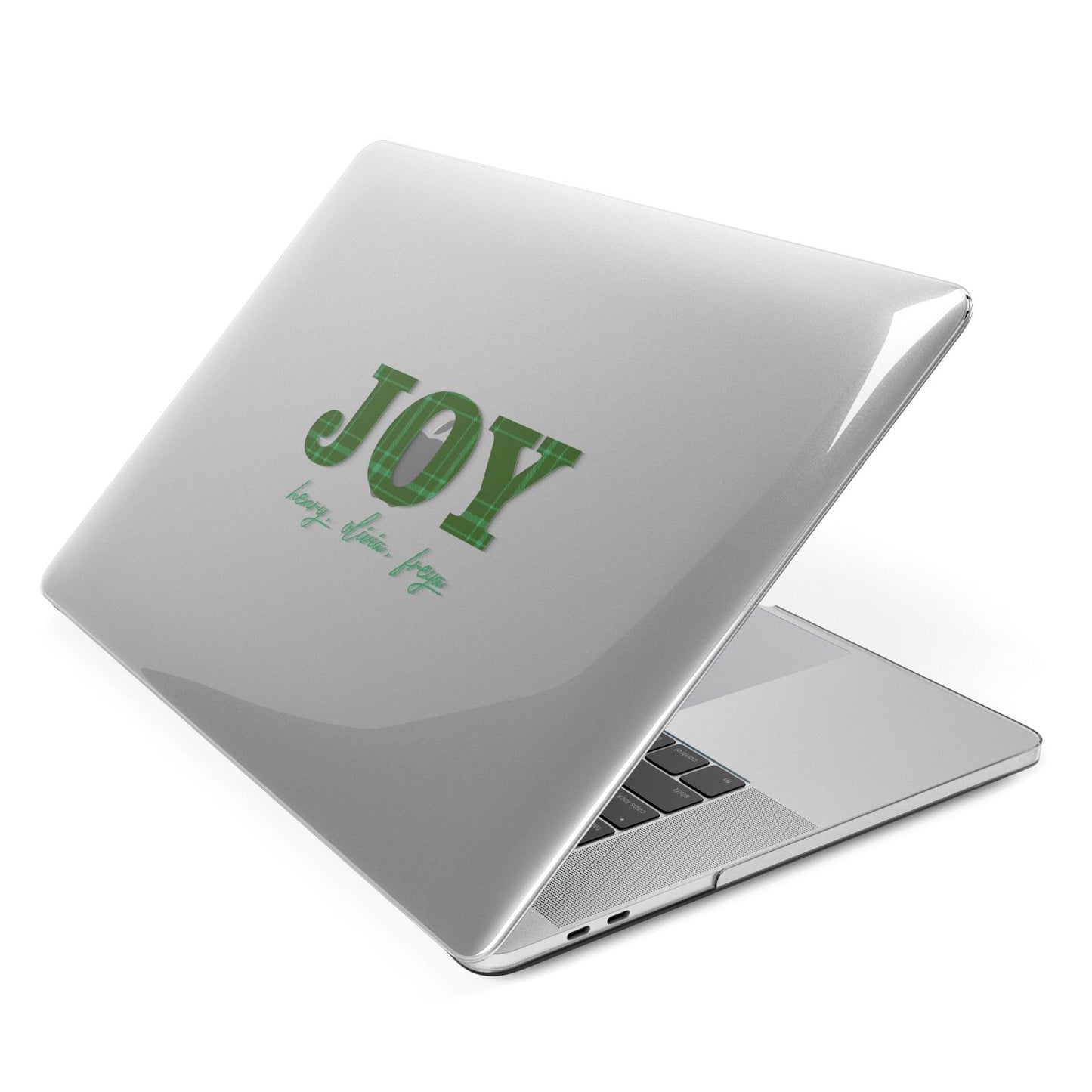 Personalised Joy Christmas Apple MacBook Case Side View
