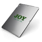 Personalised Joy Christmas Apple iPad Case on Grey iPad Side View