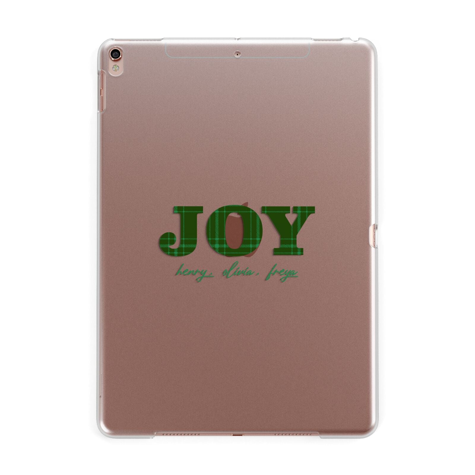 Personalised Joy Christmas Apple iPad Rose Gold Case