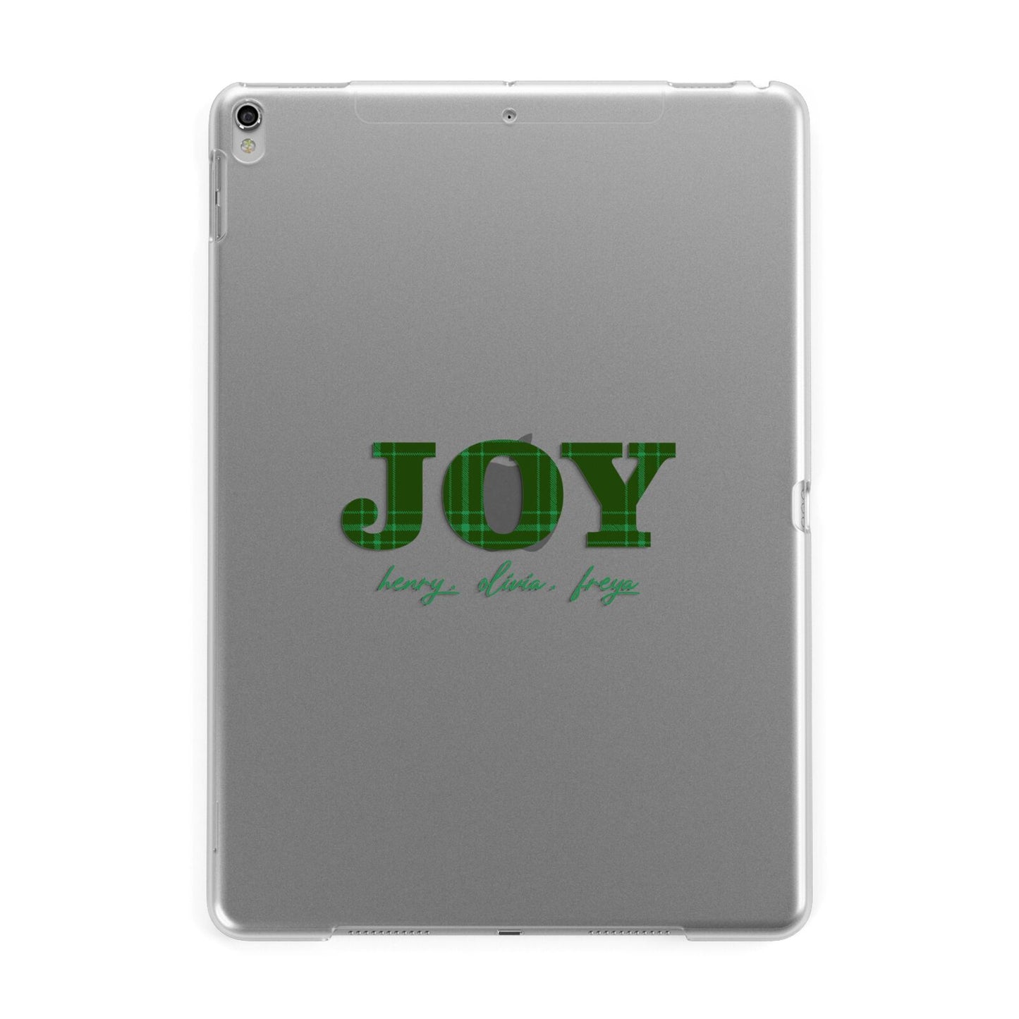 Personalised Joy Christmas Apple iPad Silver Case