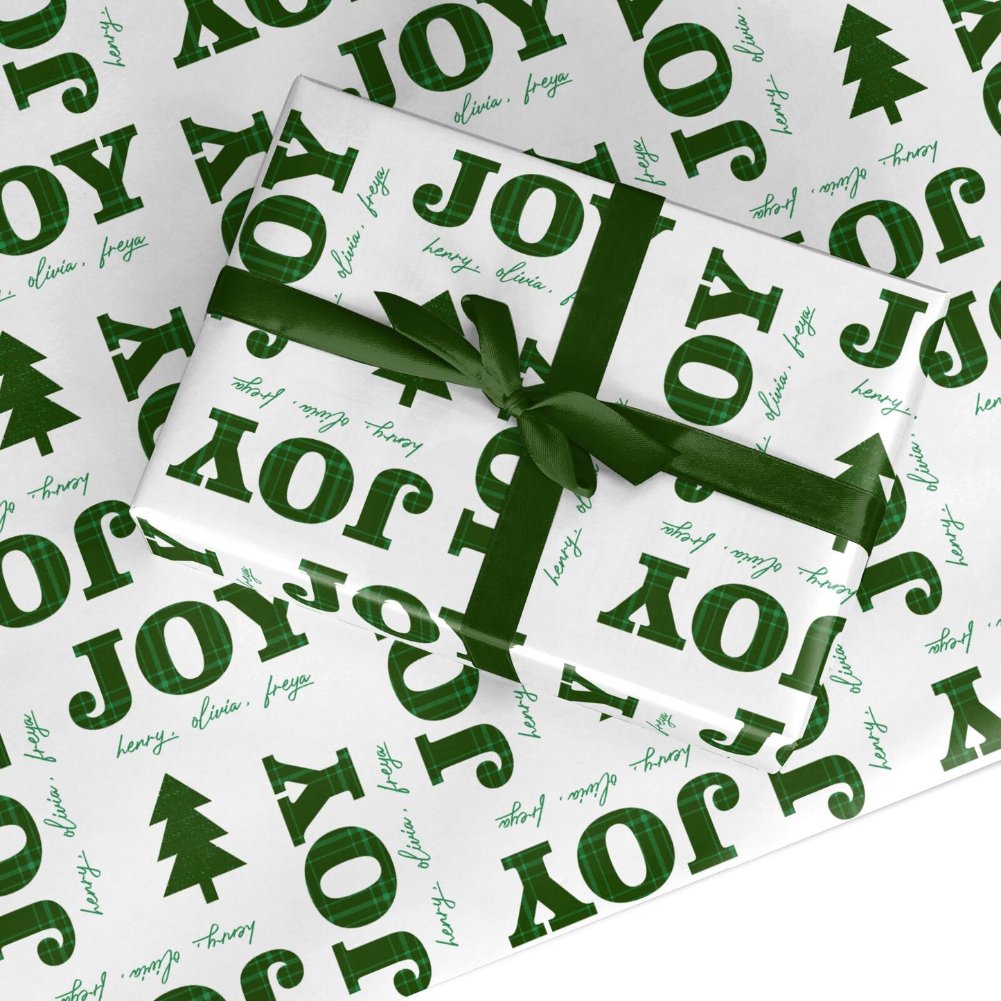 Personalised Joy Christmas Custom Wrapping Paper