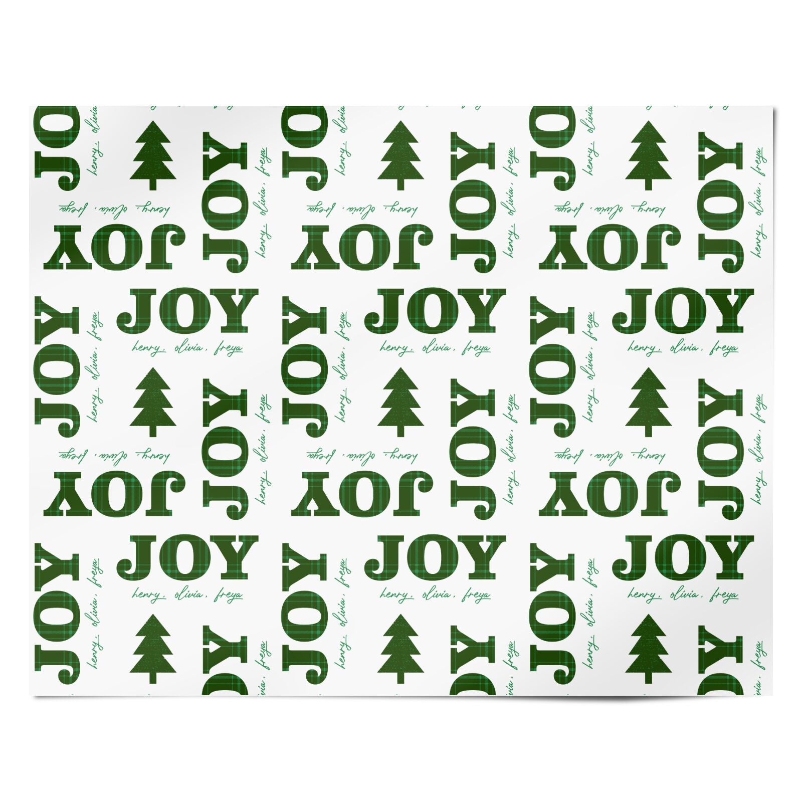 Personalised Joy Christmas Personalised Wrapping Paper Alternative