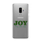 Personalised Joy Christmas Samsung Galaxy S9 Plus Case on Silver phone
