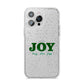 Personalised Joy Christmas iPhone 14 Pro Max Glitter Tough Case Silver