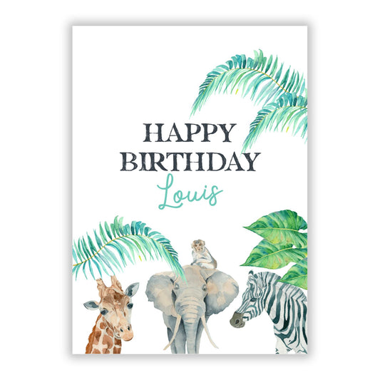 Personalised Kids Birthday A5 Flat Greetings Card