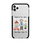 Personalised Kids Drawing Thank You Teacher Apple iPhone 11 Pro Max in Silver with Black Impact Case