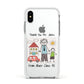 Personalised Kids Drawing Thank You Teacher Apple iPhone Xs Impact Case White Edge on Silver Phone