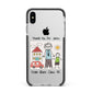 Personalised Kids Drawing Thank You Teacher Apple iPhone Xs Max Impact Case Black Edge on Silver Phone