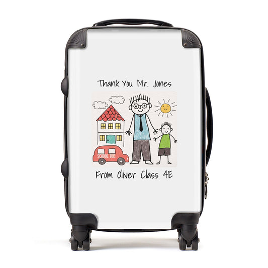Personalised Kids Drawing Thank You Teacher Suitcase