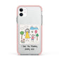 Personalised Kids Drawing Upload Apple iPhone 11 in White with Pink Impact Case