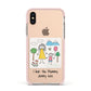 Personalised Kids Drawing Upload Apple iPhone Xs Impact Case Pink Edge on Gold Phone