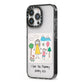 Personalised Kids Drawing Upload iPhone 13 Pro Black Impact Case Side Angle on Silver phone