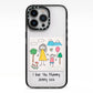 Personalised Kids Drawing Upload iPhone 13 Pro Black Impact Case on Silver phone