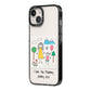 Personalised Kids Drawing Upload iPhone 14 Black Impact Case Side Angle on Silver phone