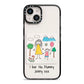 Personalised Kids Drawing Upload iPhone 14 Black Impact Case on Silver phone